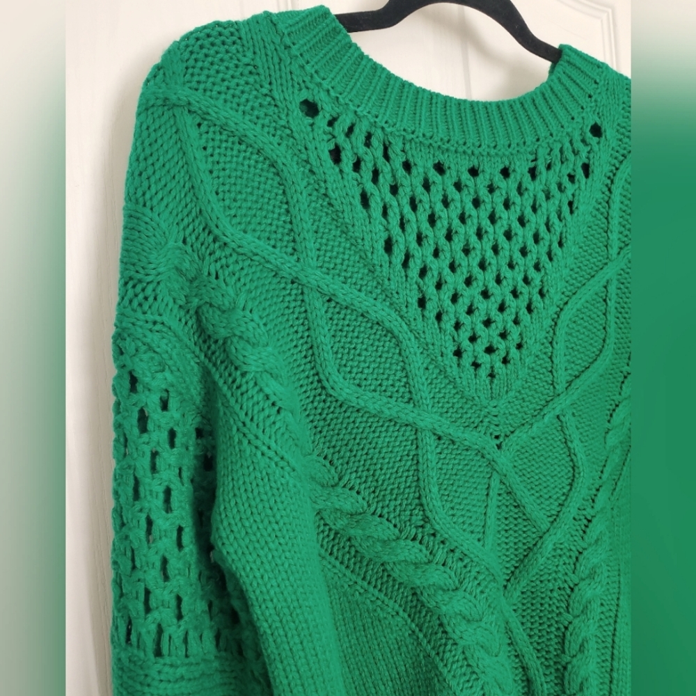 Green knit sweater